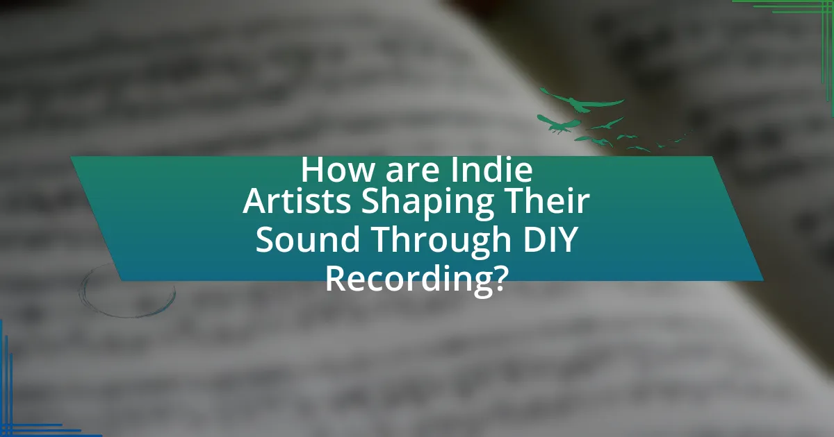 How are Indie Artists Shaping Their Sound Through DIY Recording?