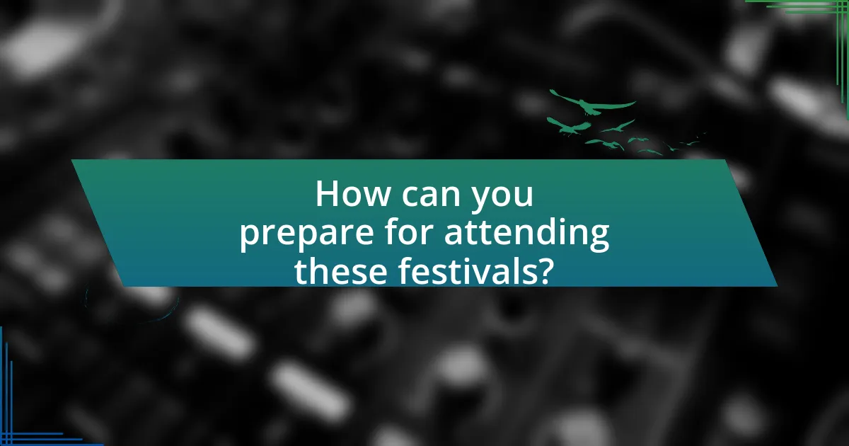 How can you prepare for attending these festivals?