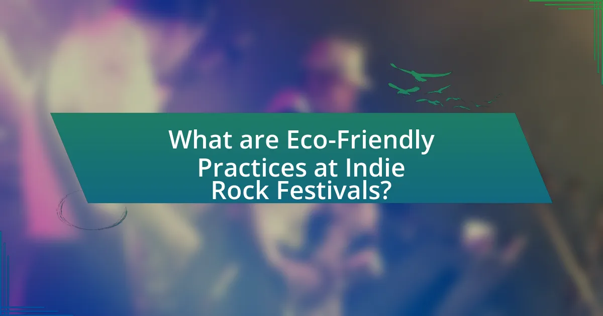 What are Eco-Friendly Practices at Indie Rock Festivals?