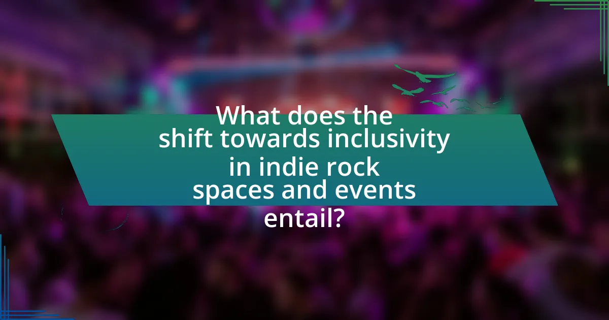 What does the shift towards inclusivity in indie rock spaces and events entail?