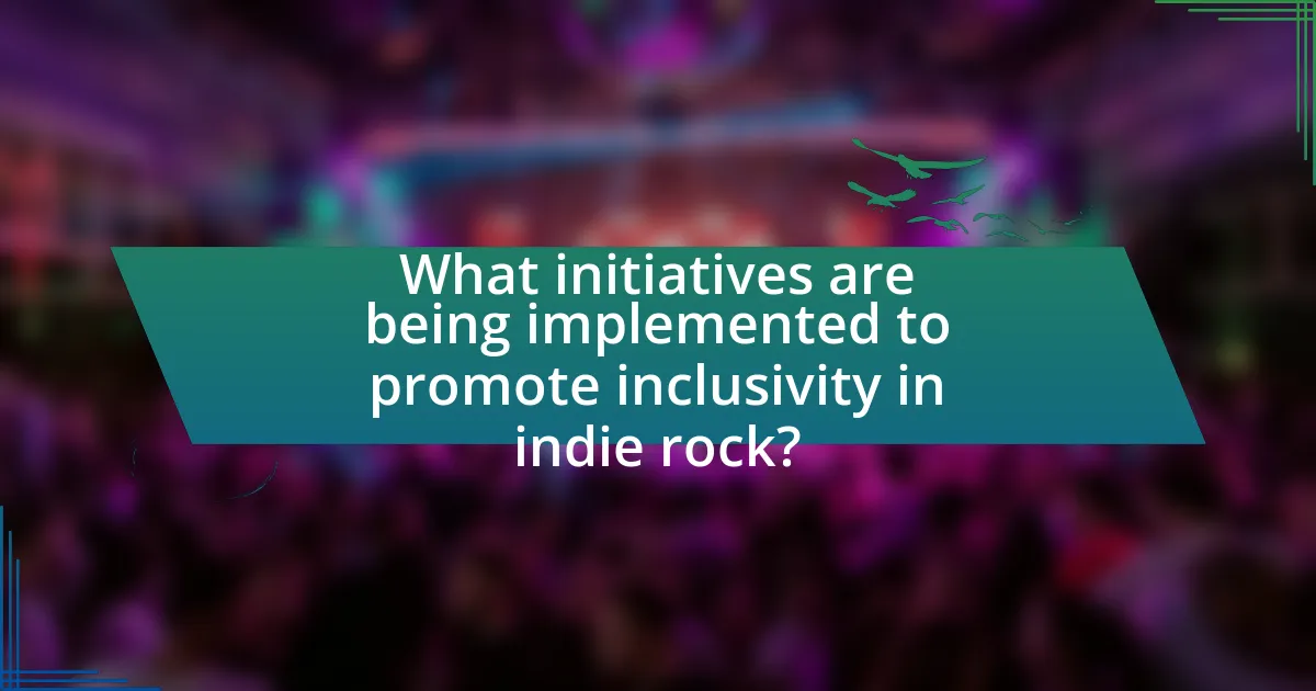 What initiatives are being implemented to promote inclusivity in indie rock?